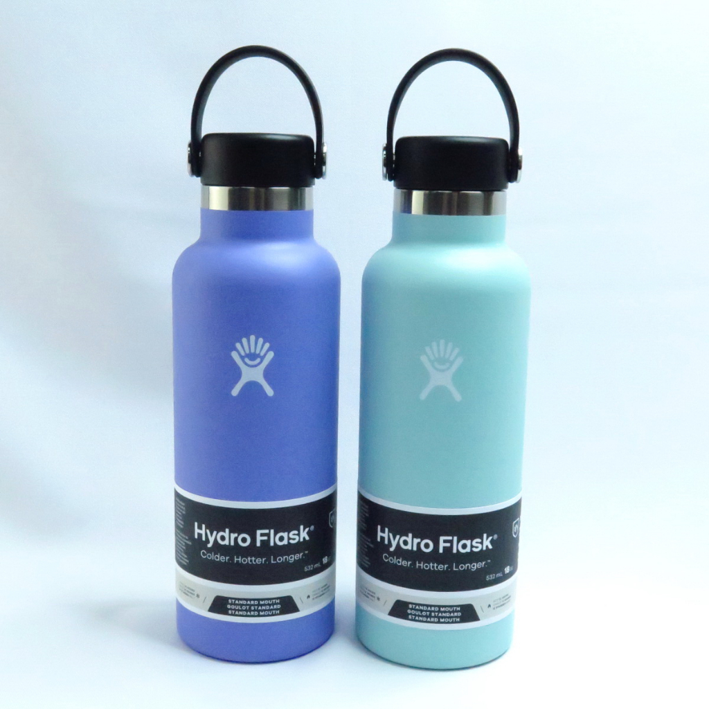 Hydro Flask 標準口真空保溫鋼瓶 18OZ 不鏽鋼 HFS18SX- 紫藤花/露水綠【iSport愛運動】