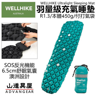 【山道具屋】WELLHIKE 20D 羽量級超輕充氣睡墊/登山睡墊/蛋巢墊(R1.3/本體450g)