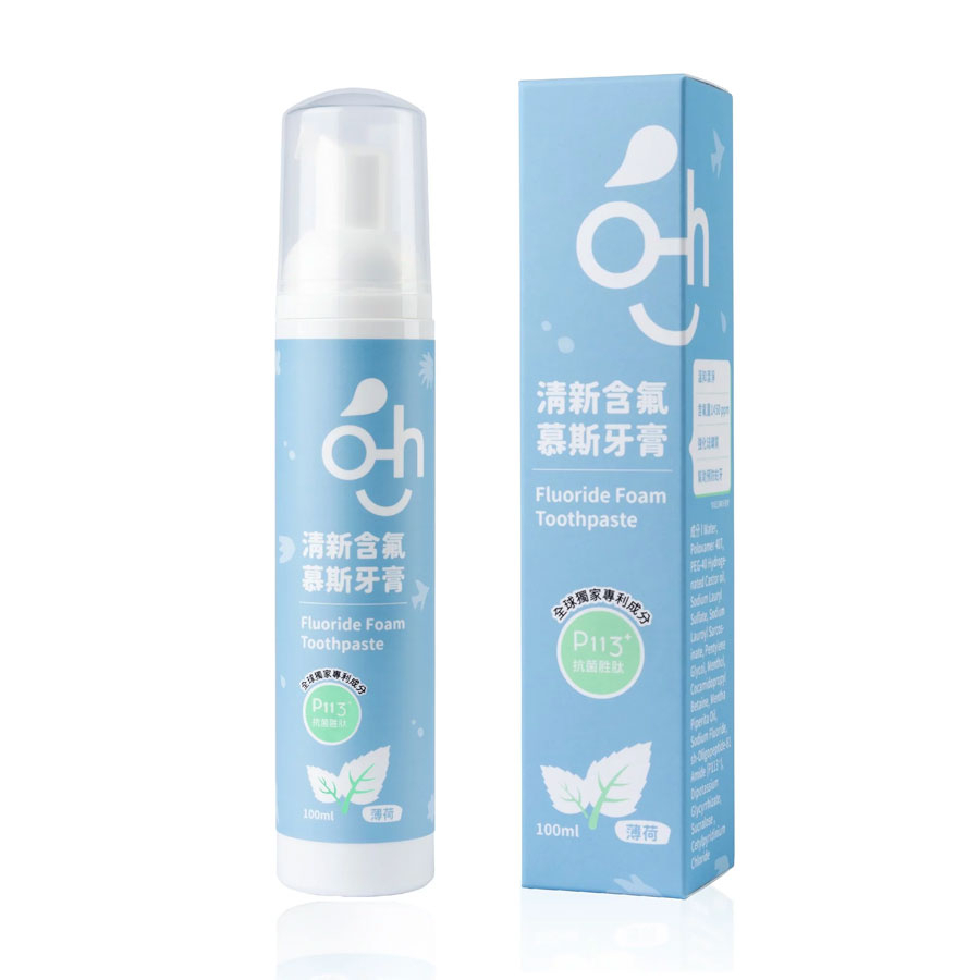*現貨【oh care 歐克威爾】成人 清新含氟慕斯牙膏 (薄荷) 100ml/