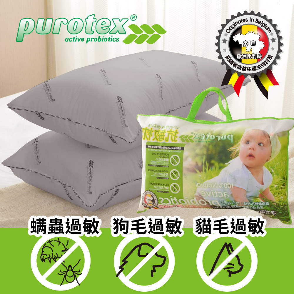 【LooCa釋放壓力的專家】竹碳纖維 Purotex 益生菌 防護 抗過敏 枕頭 抗敏枕 益生菌枕 過敏兒 好眠枕 竹炭
