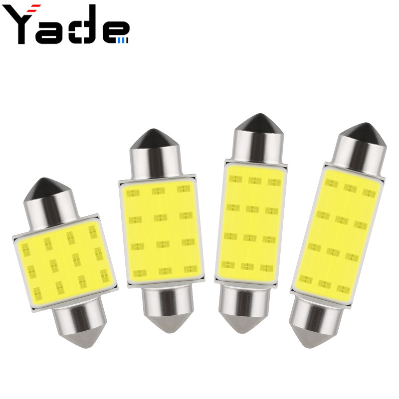 汽車 車頂燈 閱讀燈 室內燈 後備箱燈 車燈 車燈泡 COB LED 雙尖頭 31mm 36mm 39mm 41MM 白