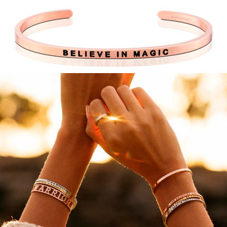 MANTRABAND 美國悄悄話手環 Believe in Magic 相信奇蹟 金/玫瑰金手環