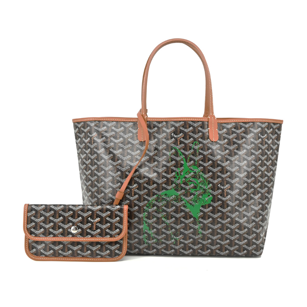 GOYARD 拓印兔子帆布LOGO購物包-小/黑棕｜100%原廠真品｜JS Maxx官方旗艦館