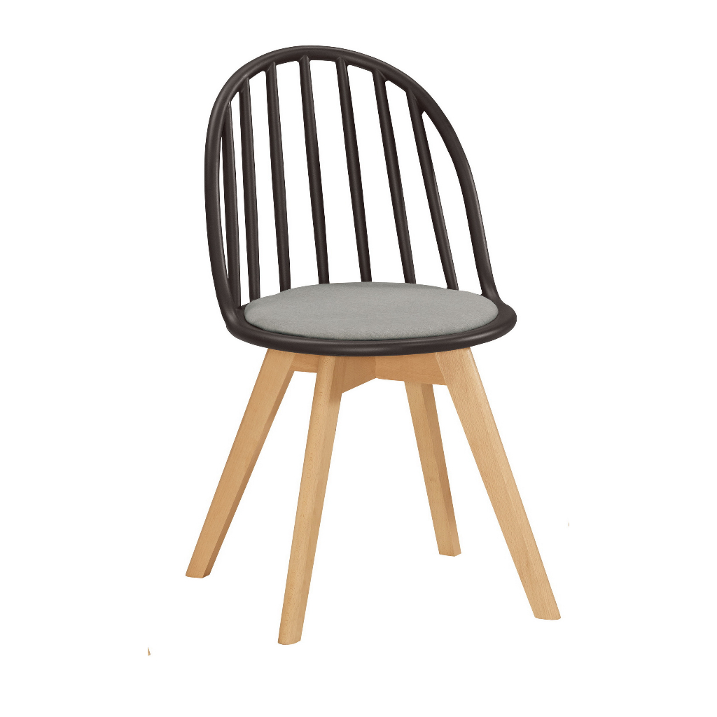 【全台傢俱批發】CM-23 伊蒂絲造型椅 實木椅 布面 白/黑/棕 傢俱工廠特賣