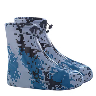 特價中筒PVC防水鞋套男女加厚耐磨防滑防水層抗拉拽雨鞋雨雪戶外