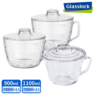 Glasslock 強化玻璃可微波泡麵碗3入組(900mlx1+1100mlx2)