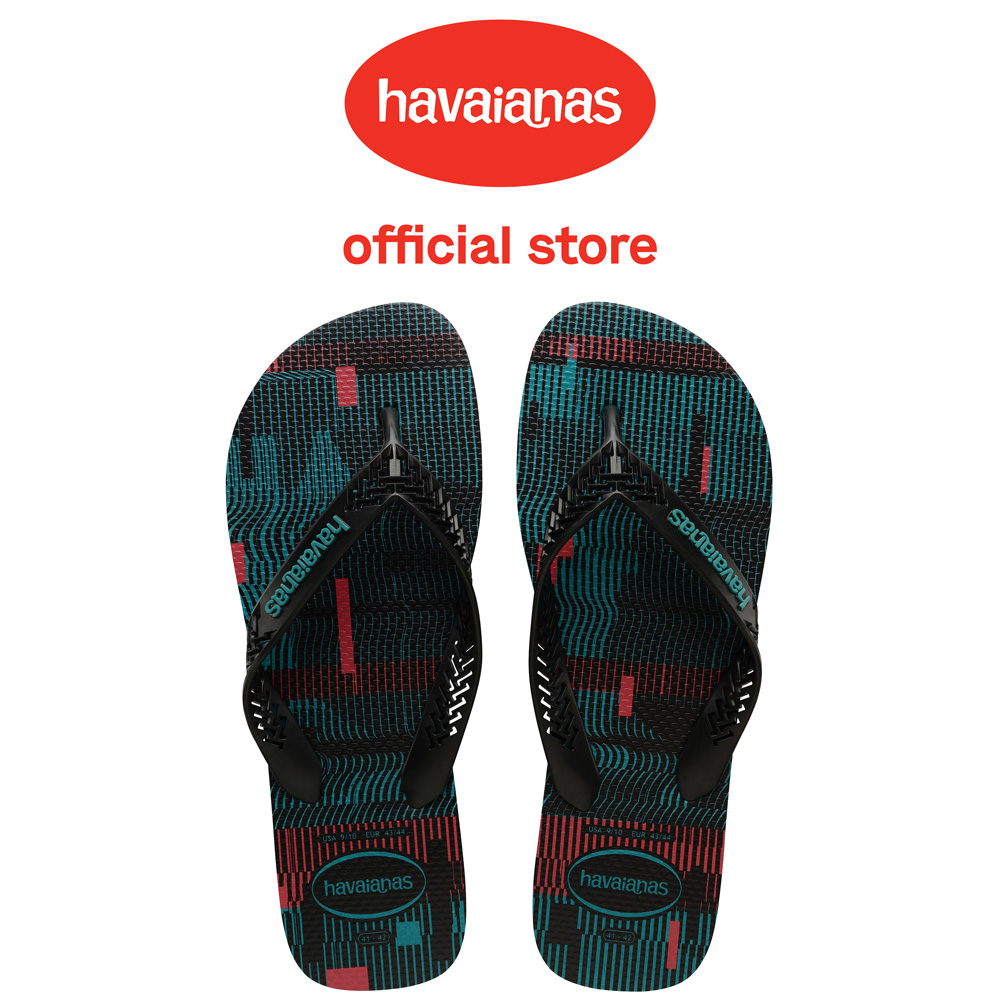 Havaianas 哈瓦仕 拖鞋 夾腳拖 幾何線條 黑 Power Light 4146929-1832M