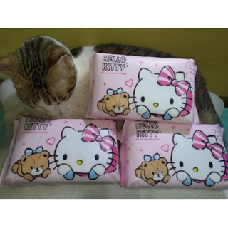 《Love Buy Zone》Hello Kitty 拋棄式加厚棉巾-相親相愛粉紅款