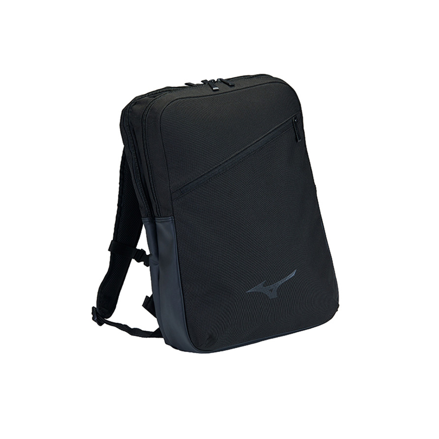Mizuno 美津濃 戶外背包18L  運動背包 電腦包 多層收納 防潑水防汙布料 -黑- B3TD160109