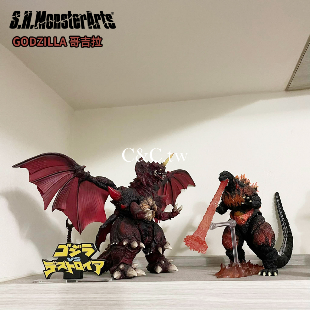 【C&amp;C】站櫃美品 S.H.MonsterArts Burning Godzilla 1995 紅蓮哥吉拉 初版 SHM