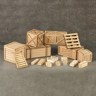 [ HankTown ] 1/24 1/35 木箱 木籃 木棧板 木工具箱｜COR 場景模型 袖珍【全站滿$99出貨】