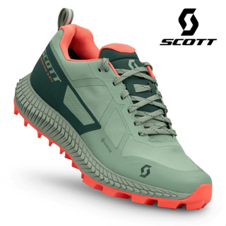 【SCOTT 瑞士】SUPERTRAC 3 GORE-TEX 防水越野跑鞋 女7.5 (US) 霜綠/珊瑚粉｜多功能運動