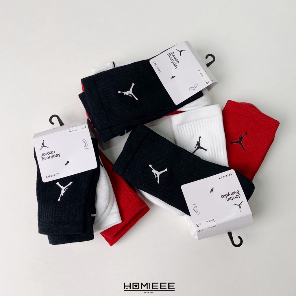 【Homieee】Nike Jordan Everyday Socks 襪子 長襪 經典 黑白紅 DX9632-902