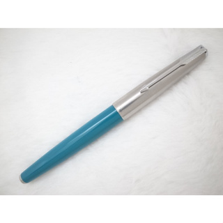 A555 好寫的 1960s 派克 美國製 鋼蓋天藍桿 61 14k EF尖鋼筆(7成新)