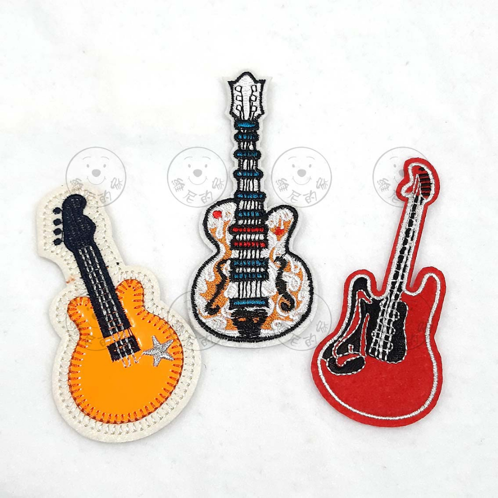 燙布貼 刺繡 背膠 布貼 音樂 樂器 吉他 裝飾小物 補丁 貼布 台灣現貨 維尼的家