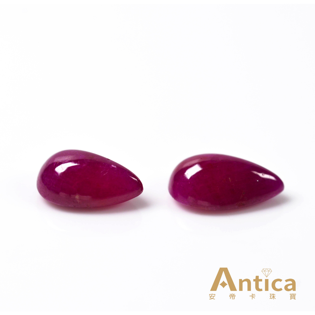 [ANTICA] 紅寶石 5.90克拉 紅色 蛋面水滴 莫三比克 天然無燒 Ruby（經理推薦）安帝卡珠寶