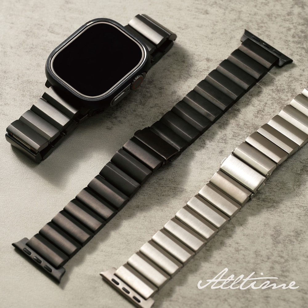 【太空金屬-鈦Ti】AllTi22 梯形導角磨砂鈦合金 Apple watch通用錶帶 Ultra SE S8 S7