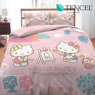 HELLO KITTY 風景繪 3M吸濕排汗天絲 單人 雙人 加大 床包組 被套 兩用被 涼被 枕頭套 正版授權