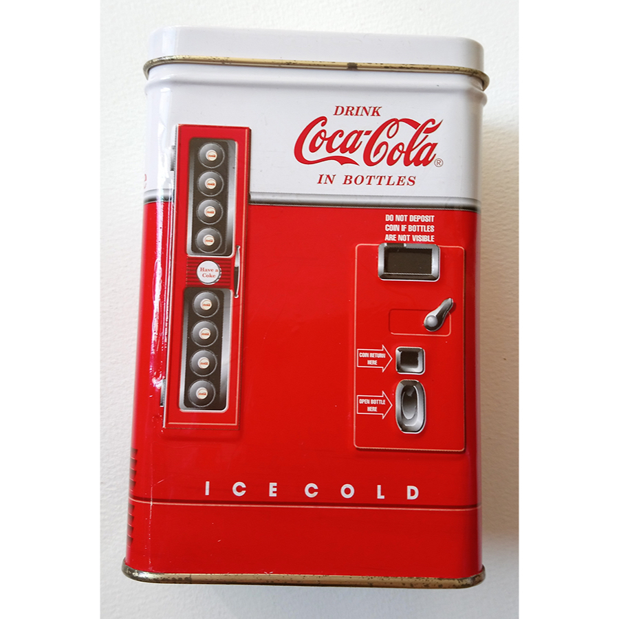 早期收藏 絕版 可口可樂 Coca Cola 復刻版販賣機鐵盒