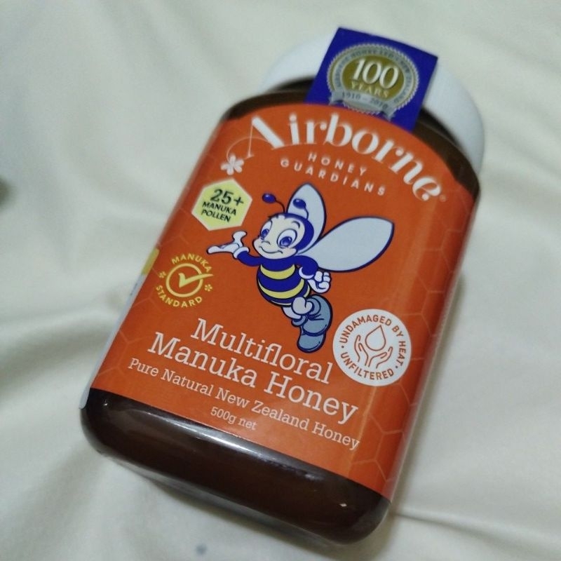 紐西蘭 Airborne 艾爾邦麥蘆卡百花蜂蜜花粉 花粉含量25+ 500克(百花蜂蜜) 艾爾邦麥蘆卡 蜂蜜 花粉 食物