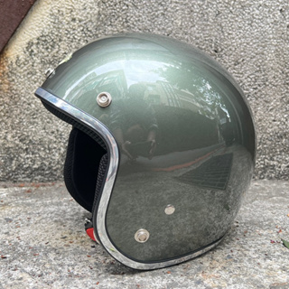 JEN 安全帽 鋁邊 銀邊 919 復古帽 外銷 加州 日本 鋼鐵綠