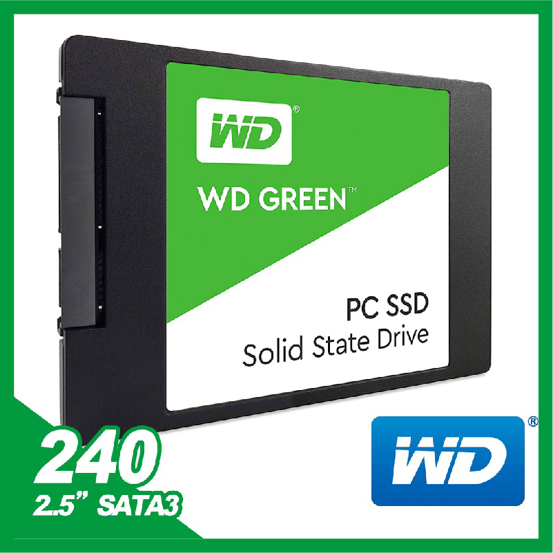 240GB SATA-3 2.5吋｜WD 威騰 GREEN 綠標｜SSD 固態硬碟｜三年保固（WDS240G3G0A）
