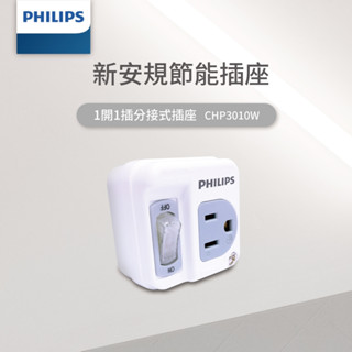 PHILIPS CHP3010W 1開1插 電腦壁插