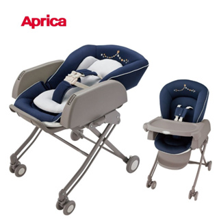 Aprica 愛普力卡-手動餐搖椅 YuraLism Smart標準款(0-4歲手動安撫餐搖床椅)藍海樂園