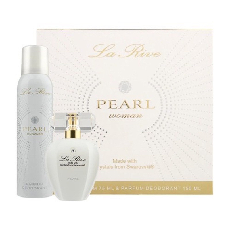 全新La Rive Pearl施華洛 淡香精禮盒 香水+噴霧