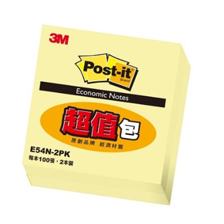 便條紙 3M 利貼 E54N -2PK 可再貼便條紙 超值包 經濟包 便條紙