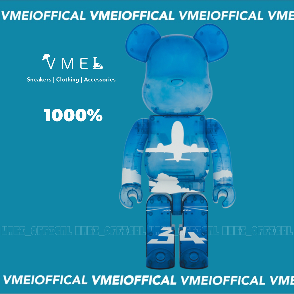 【VMEI】BE@RBRICK ANA 日本航空 日航 半透明 1000％ 庫柏力克熊