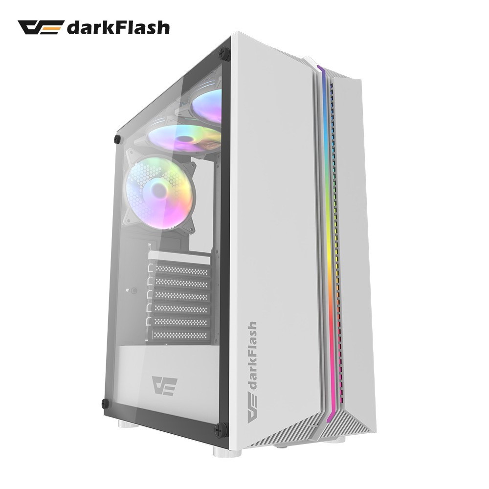 darkFlash大飛 福利品 DK151 白色 ATX (預鎖3顆12公分炫彩固光風扇)電腦機殼