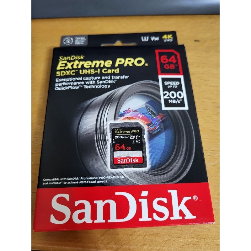 板橋區自取$400 公司貨 有貼紙 SanDisk Extreme Pro SDXC 64GB 200MB/s 記憶卡