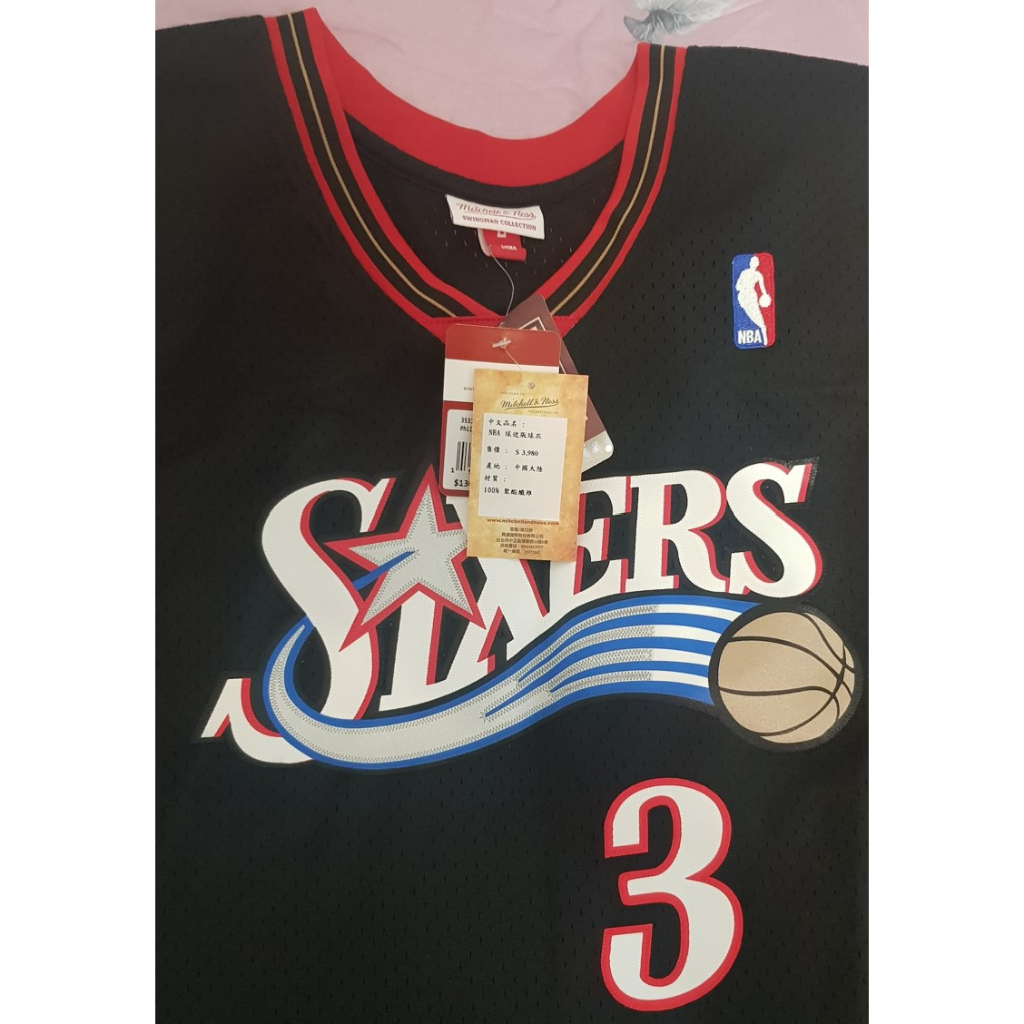 Mitchell &amp; Ness  Allen Iverson 費城 76人隊 復古寬肩球衣 G1版本 size:L