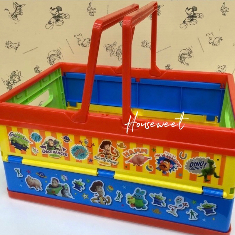 日本 迪士尼 玩具總動員 手提 折疊 收納箱 小房子生活選物 手提籃