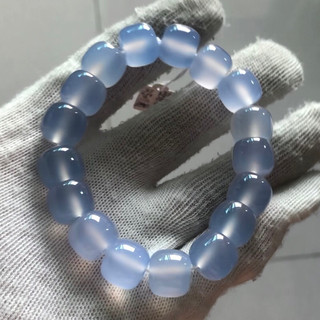 ($780元/單顆)尺寸:12mm~(標價為一顆珠子的售價)「大筒珠」極品酒精藍！土耳其「藍玉髓」(原色無染無優化）保真