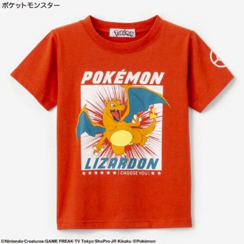 【現貨140】【23SS】日本童裝 Pokémon精靈寶可夢 神奇寶貝 皮卡丘 噴火龍短袖上衣  短T 棉T $550