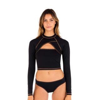 HURLEY｜女 LONG SLEEVE CROPPED CROSS YOKE RASHGUARD 防磨衣