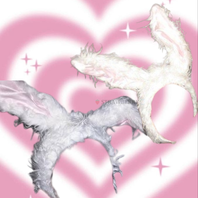 🍓𝐒𝐓𝐑𝐀𝐖𝐁𝐄𝐑𝐑𝐘🥛毛絨絨長耳兔帽🐰