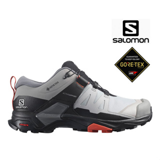 【台灣黑熊】法國 SALOMON X Ultra 4 GTX 低筒登山鞋 健行鞋 合金灰/赭褐 女款 L416873寬楦