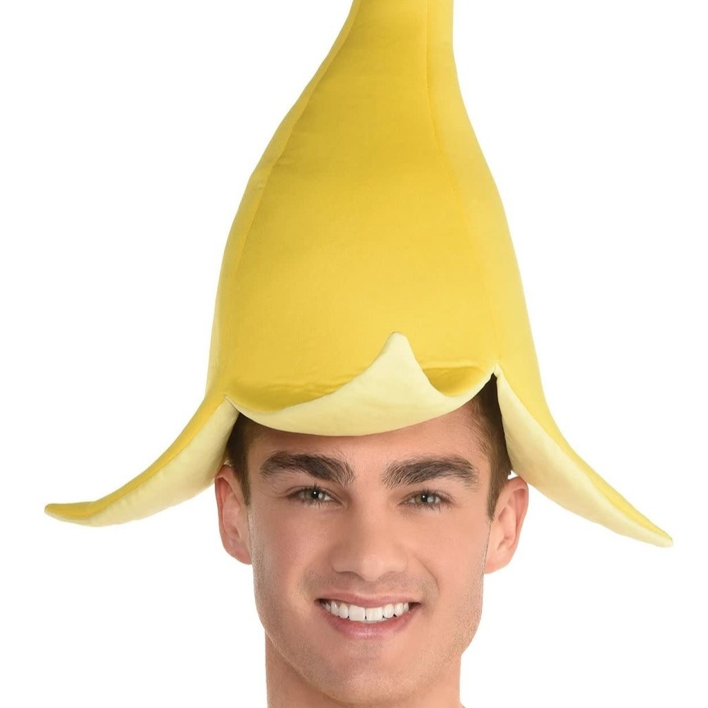 派對城 現貨【香蕉造型帽】 歐美派對 派對裝飾 穿戴 派對帽 派對佈置 拍攝道具