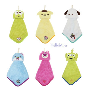 現貨【HelloMira】日本丸真 X 迪士尼三麗鷗 玩具總動員 布丁狗 三眼怪 擦手巾刺繡 可愛擦手巾 幼兒兒童擦手