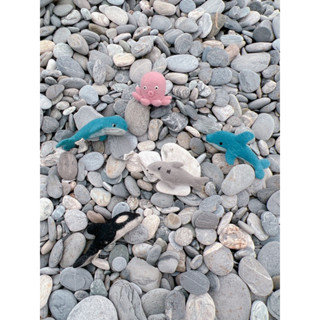 海底樂園-虎鯨/海豚/藍鯨/鯊魚/章魚， 精緻羊毛氈鑰匙圈/擺件