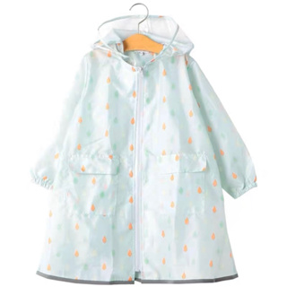 日本粉綠雨滴兒童雨衣140cm120cm輕量防撥水雨衣兒童雨衣有設計書包位輕便透氣柔軟