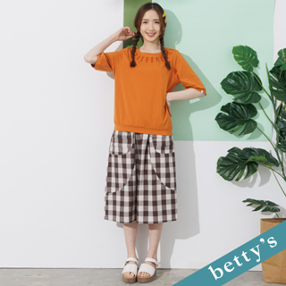 betty’s貝蒂思(21)鬆緊大格子長裙(咖啡色)