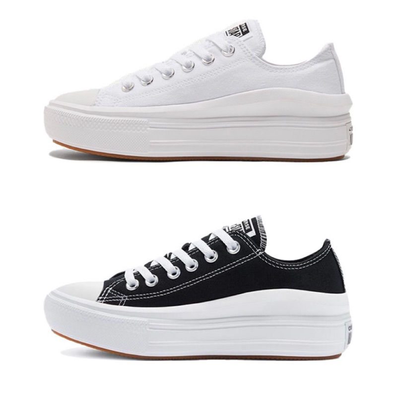 女款 Converse Move OX 厚底 輕量化 版鞋 帆布 增高 黑色 570256C 白色570257C