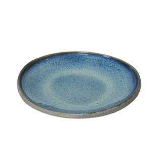 【YU Living】藍色流釉陶瓷餐盤 點心餐盤 圓盤 盤子 大餐盤 (2款) [折扣碼現折]
