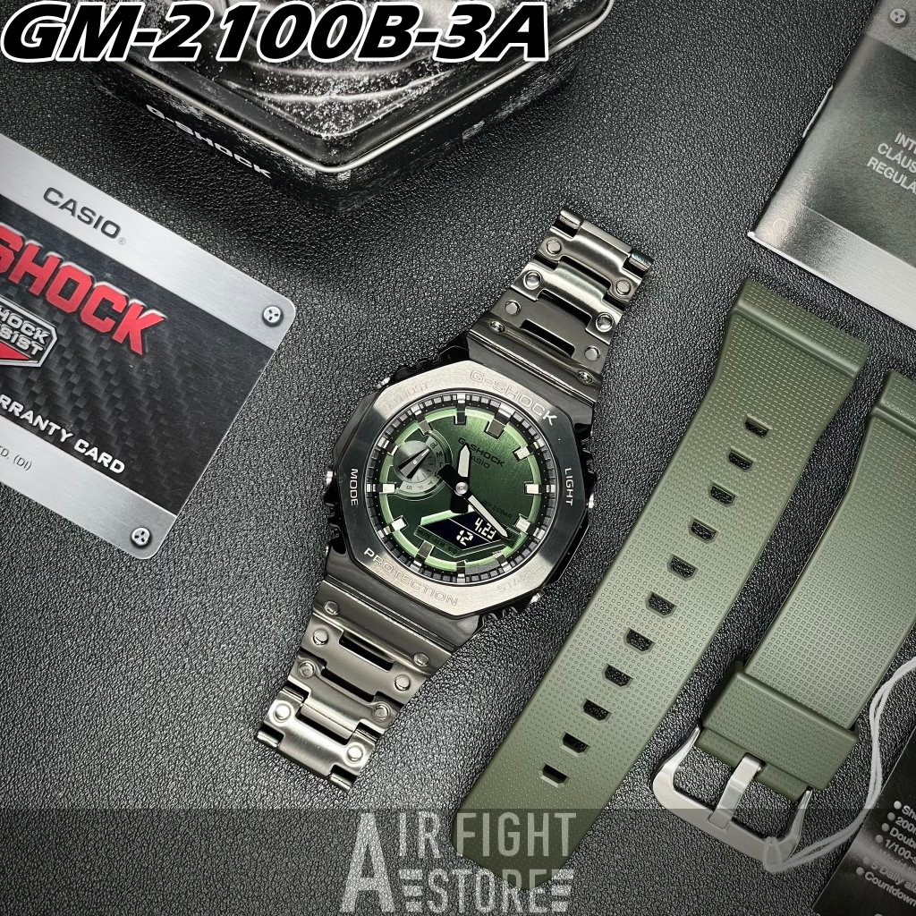 AF Store* G-SHOCK GM-2100B-3A 改裝 全金屬樣式 不鏽鋼 農家橡樹 含錶販售 槍灰 鈦灰