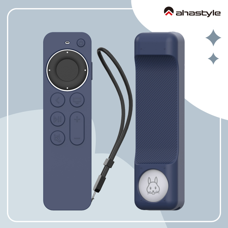 AHAStyle 授權店｜Apple TV遙控器2代 防刮防摔 簡約矽膠保護套 可安裝AirTag