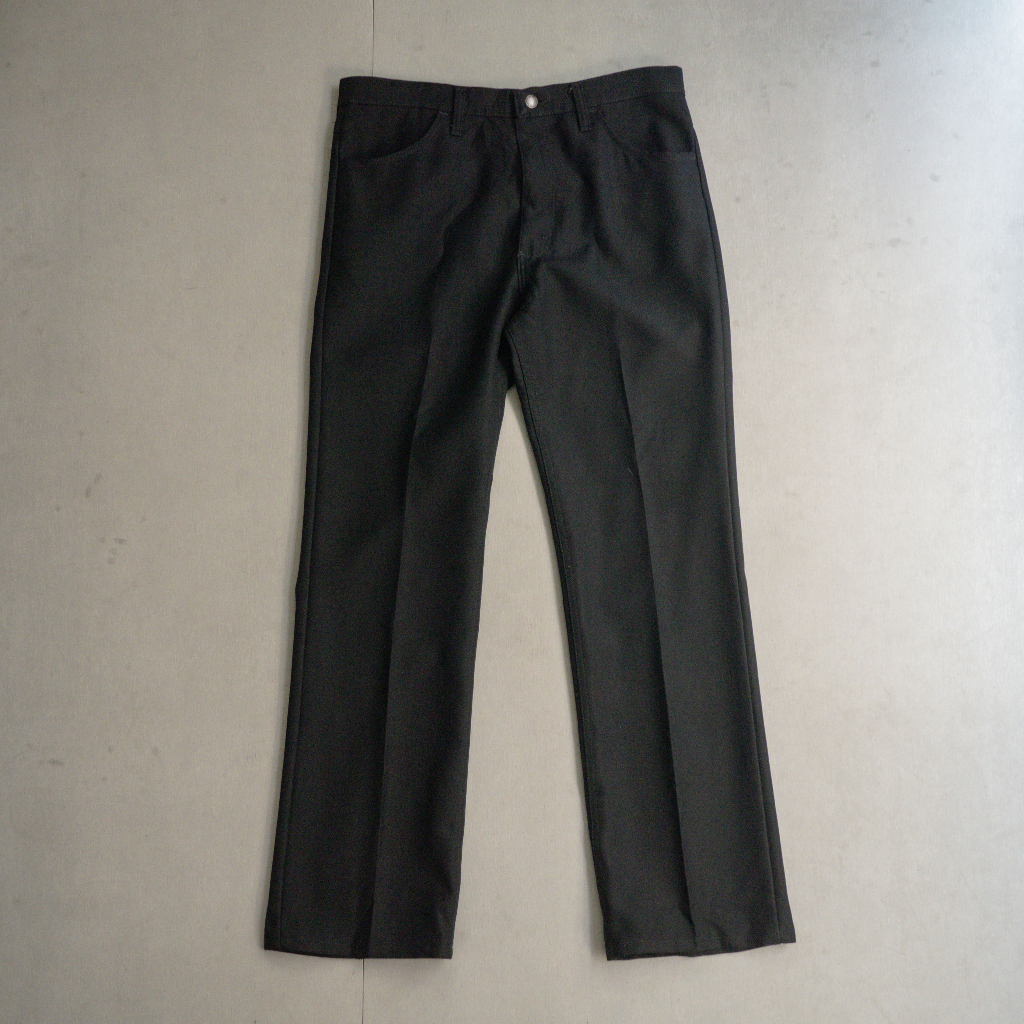 《白木11》 90s WRANGLER BELL SLACKS 黑色 聚酯纖維 喇叭 靴型 長褲